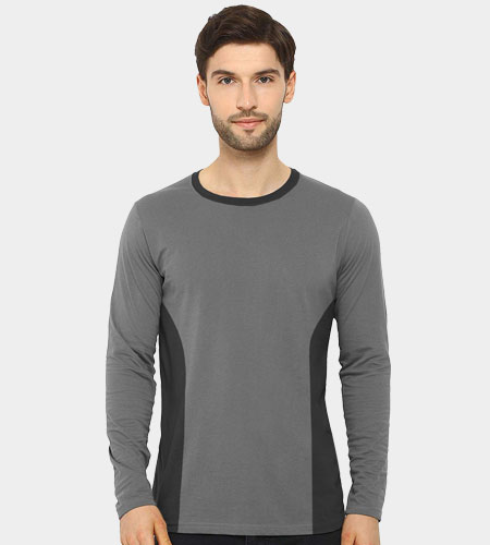 custom Tailormade Men's Round Neck Full Sleeves With Side Panel