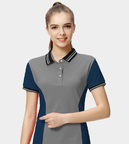 custom Women's Polo Double Tip With Side Panel