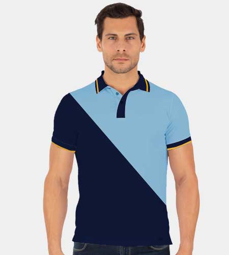 Tailormade Cross Panel Cut & Sew Polo Shirt with Single Tipping