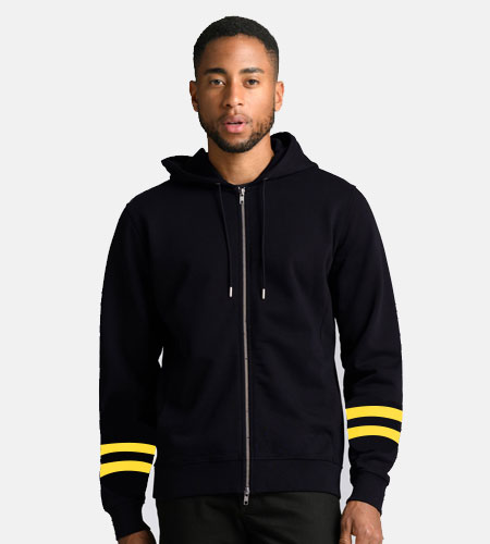 Tailormade Cut and Sew Striped Zipper Hoodies