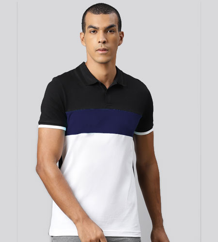 Tailormade Tri Color Cut and Sew Polo Shirt