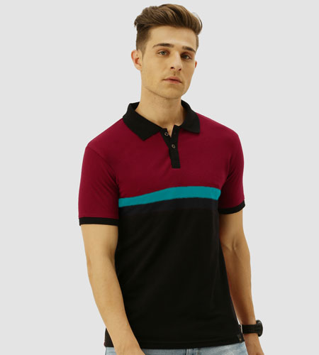 Tailormade Middle Stripe Cut and Sew Polo Shirt