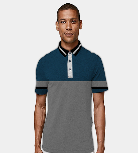 Two Part Cut & Sew Polo Shirt With sleeves