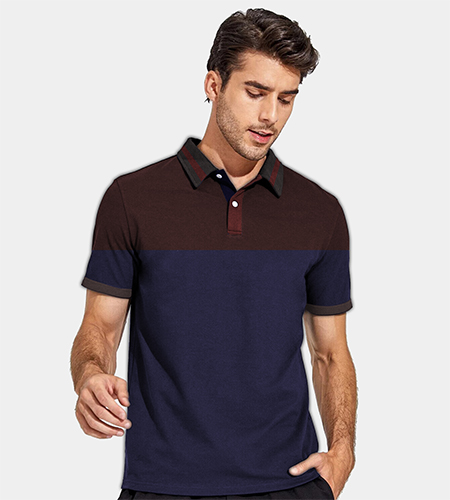 Tailormade Two Part Cut & Sew Polo Shirt With thin collar