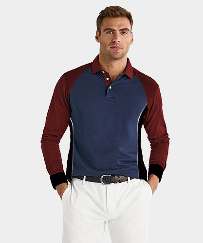 custom Tailormade Men's Full sleeves Shirts Polo Raglan with Side Panel