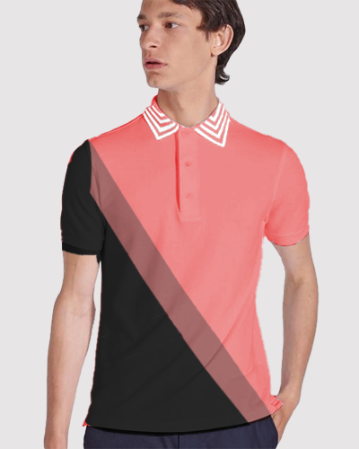 Tailormade Slash Cut & Sew Jacquard Collar Polo Shirt with Tip