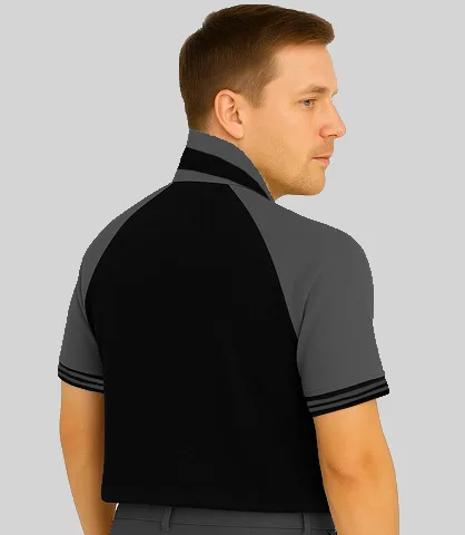 Raglan Polo With Standing Collar And Double Tip