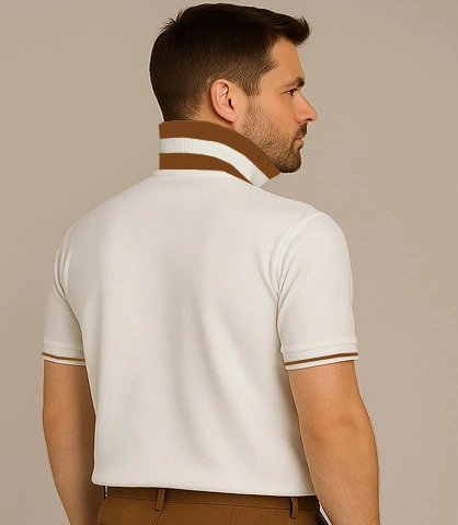 polo shirt with standing collar and single tip