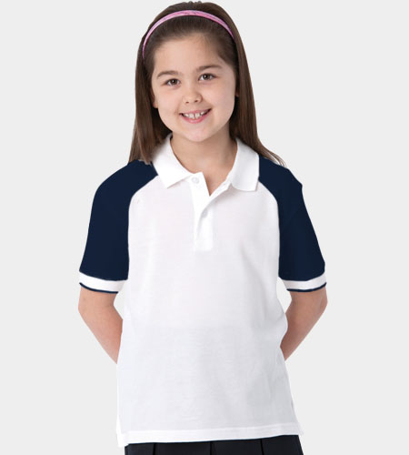 custom Girl's Raglan Polo Shirt Single Tip