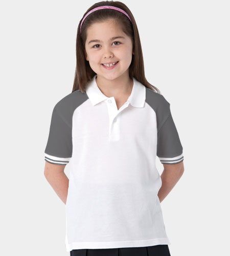 custom Girl's Raglan Polo Shirt Double Tip