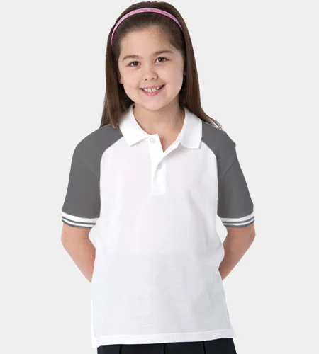 Girl's Raglan Polo Shirt Double Tip