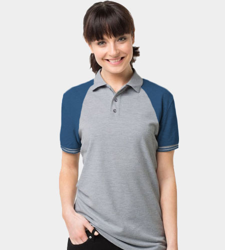 custom Women's Raglan Double Tip Polo Shirt