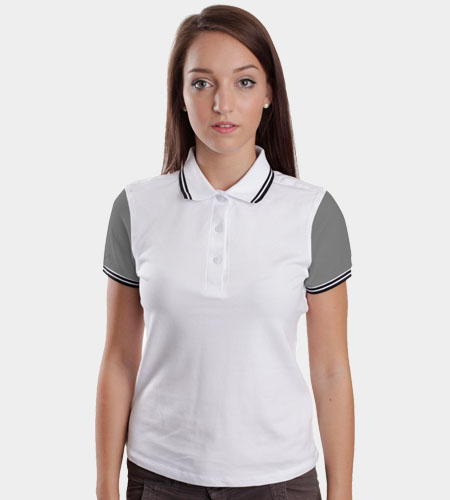 custom Women's Double Tip Polo Shirt