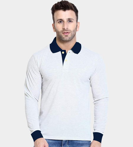 Buy Custom Created full sleeves polo shirt with choice of Fabric and ...