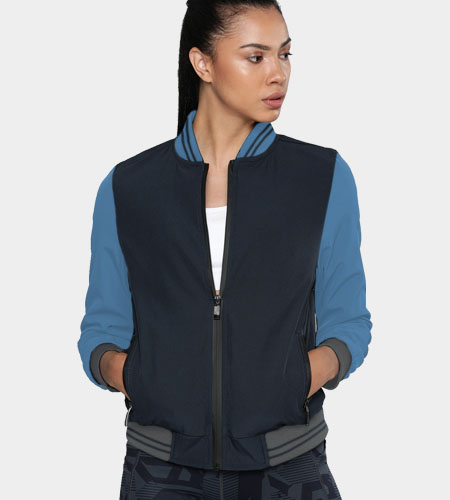Women's Bomber Jacket With Tipping