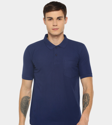 Buy Custom Created polo shirt with pocket with choice of Fabric and ...