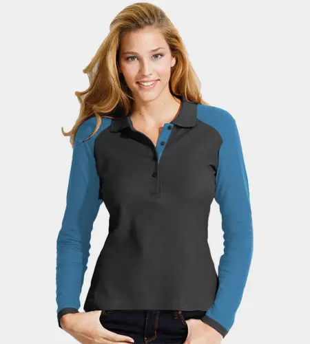 Women's Polo Raglan Full Sleeves With Buttons