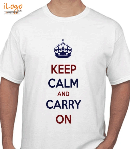 CA keep-calm-and-carry-on-blue-red T-Shirt