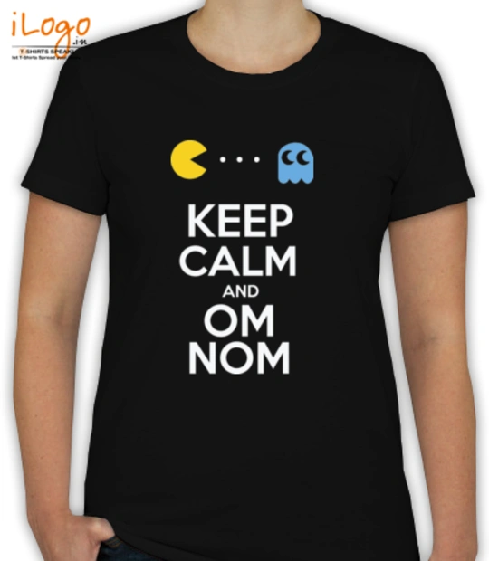 Black and white cat keep-calm-om-nom T-Shirt