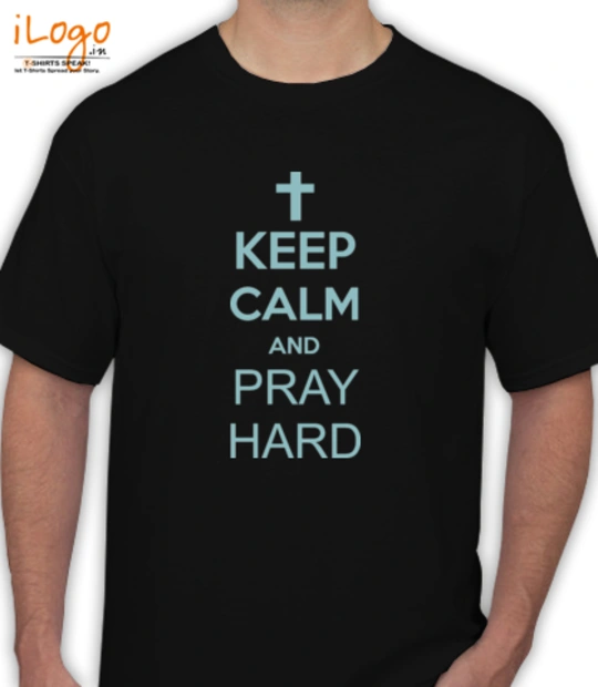 Singham black keep-calm-and-pray-hard T-Shirt