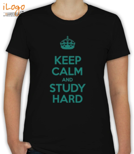 Black and white cat keep-calm-and-study-hard T-Shirt