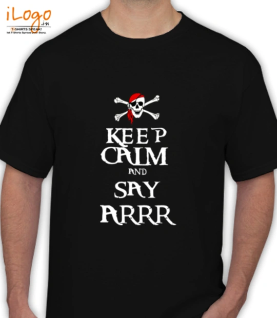 Black and white cat keep-calm-and-say-arrr T-Shirt