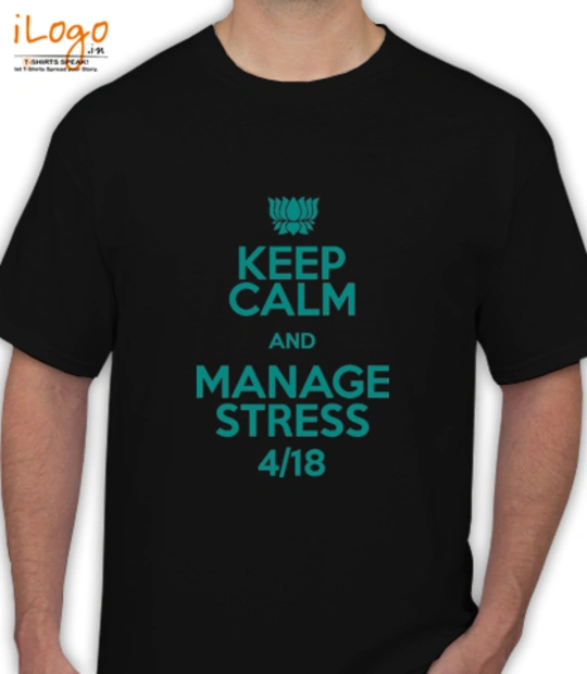 Singham black keep-calm-and-manage-stress-/ T-Shirt