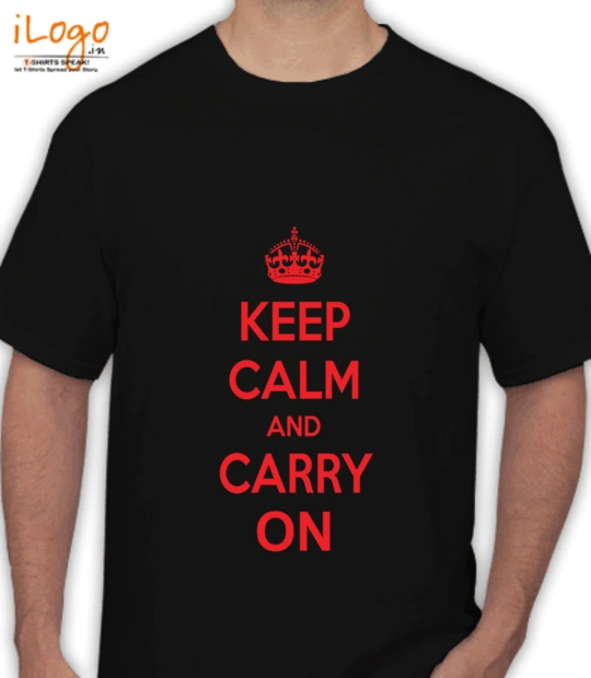 Singham black keep-calm-and-carry-on T-Shirt