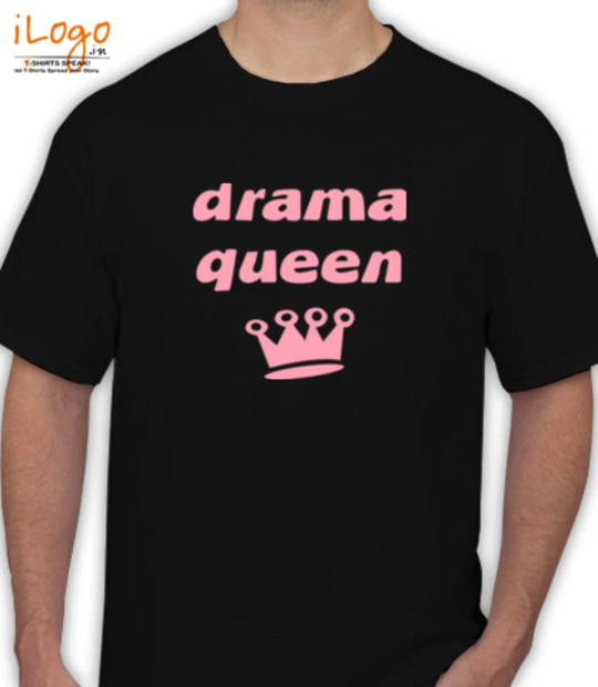  koolkidstees-drama-queen-with-crown-graphic-kid-s-t-shirt-in-black-design T-Shirt