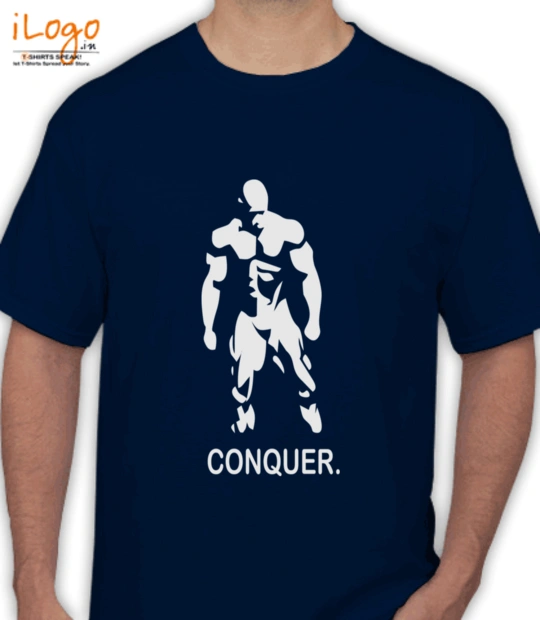 GYM  Mr.Olympia-Bodybuilding-Vector-Conquer-Design-T-Shirts T-Shirt