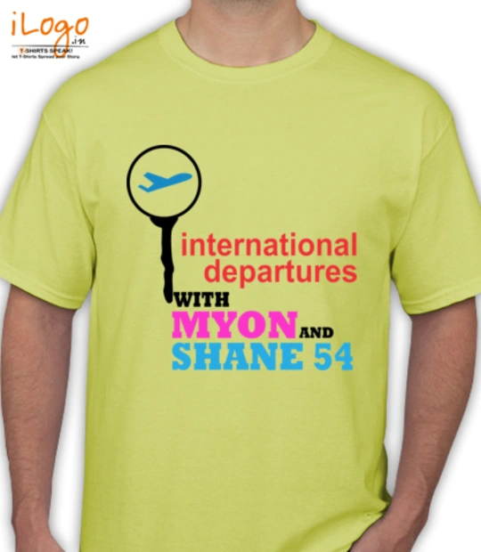 Yellow cartoon character international-departures-with-myon-shane- T-Shirt