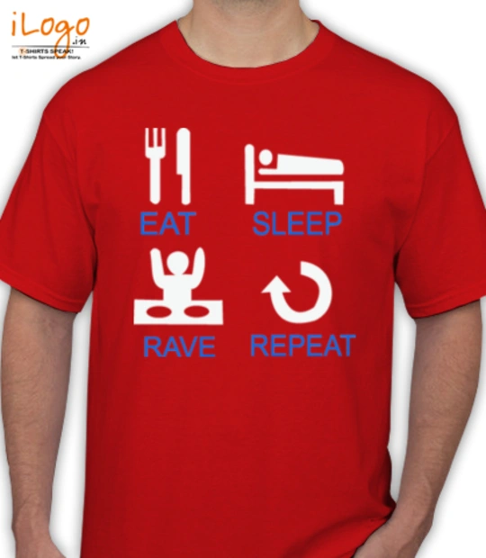 eat-sleep-rave-repeat- - T-Shirt
