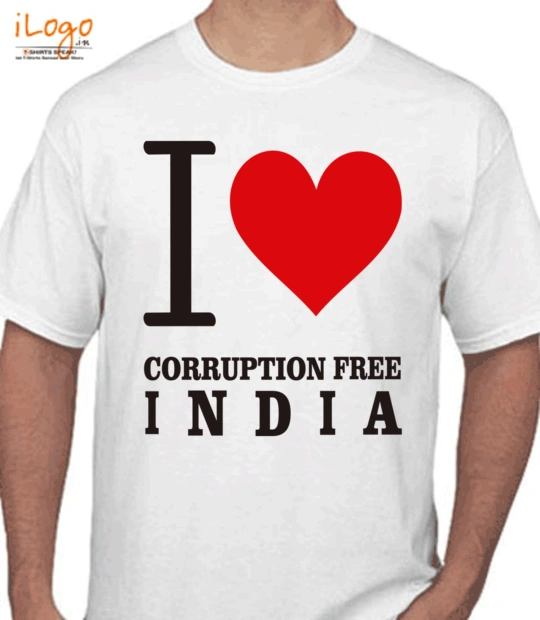 India i-love-corruption-free-india T-Shirt