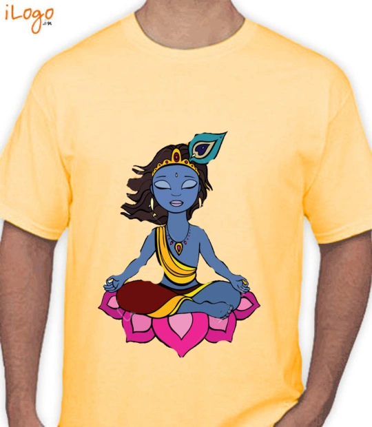 Hand -Hindu-God-Krishna-hand-drawn- T-Shirt