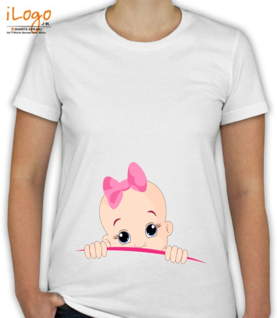 Peek a boo Baby-Girl-Coming T-Shirt