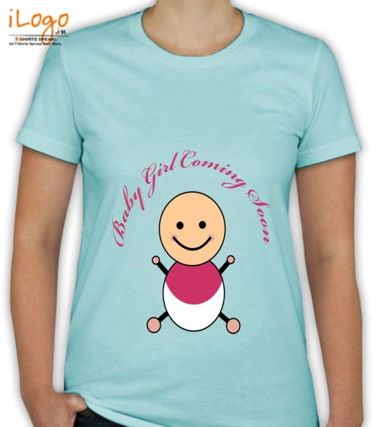 Baby-Girl-Coming-Soon Personalized Women's Cotton T-Shirt India