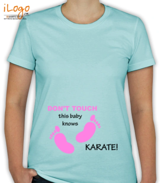 DON'T MAKE ME SHOOT YOU Don%t-Touch-baby-knows-karate T-Shirt
