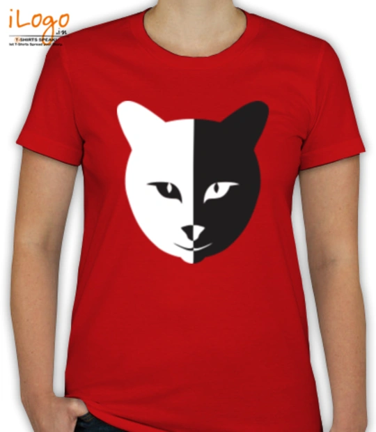 Black products Cat-face- T-Shirt