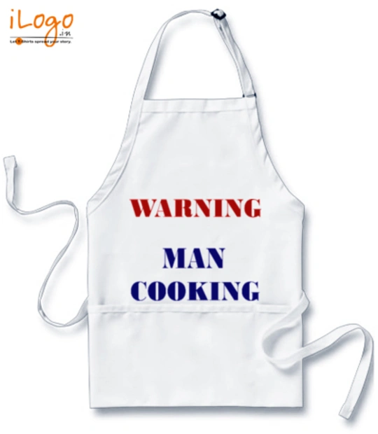 warning-man-cooking - Custom Apron