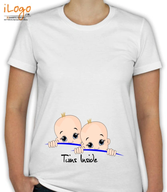 Peek a boo baby born Twins-Inside T-Shirt