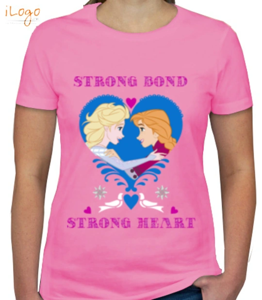 Elsa and anna strong-heart-%-bond T-Shirt
