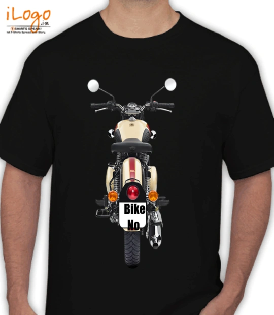 Bike Numbered Black-Royal-Enfield-Personalised T-Shirt
