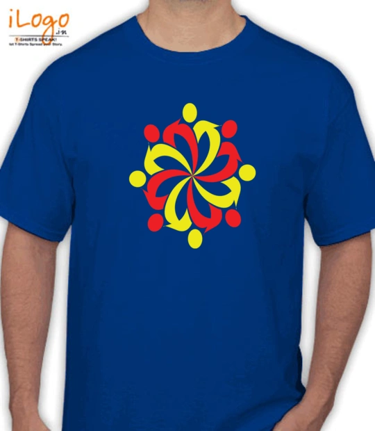Yellow friend-circle-in-red-%-yellow T-Shirt