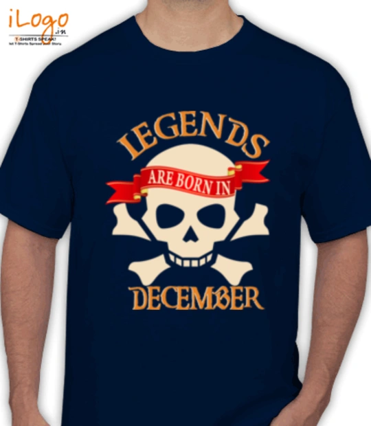 Navy blue  legends-are-born-in-December T-Shirt