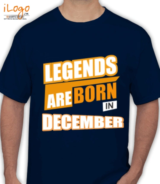 Navy blue  Legends-are-born-in-December..- T-Shirt