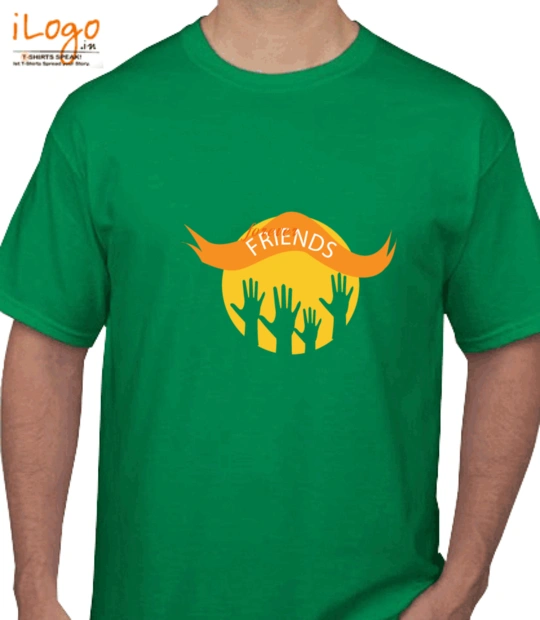 Kelly green friends-orange-hands T-Shirt
