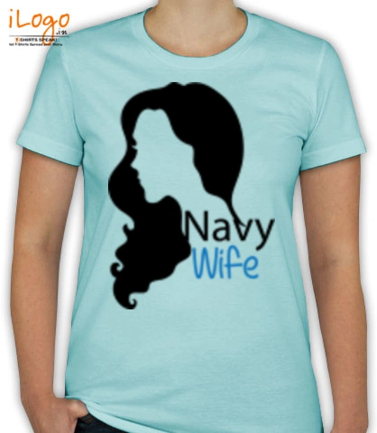 Navy t shirts/ navy-wife-with-shilouette T-Shirt