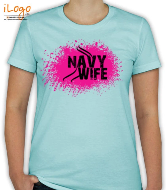 Indian navy t shirts/ navy-wife-in-pink-background T-Shirt