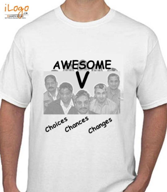 Tee Awesome-V-White T-Shirt