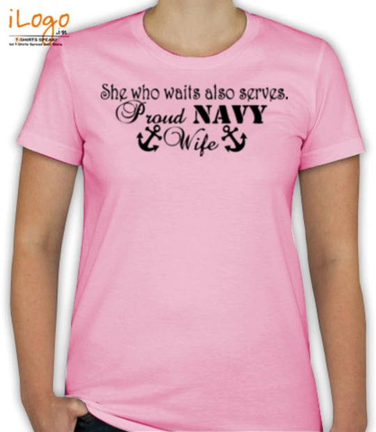 Navy Wife proud-navy-wife-with-anchor T-Shirt